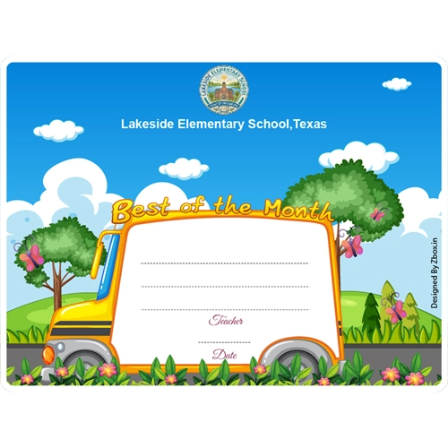 Best of the Month Classroom Award Certificate